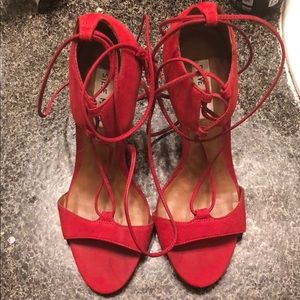Steve Madden Red Lace Up Heels
